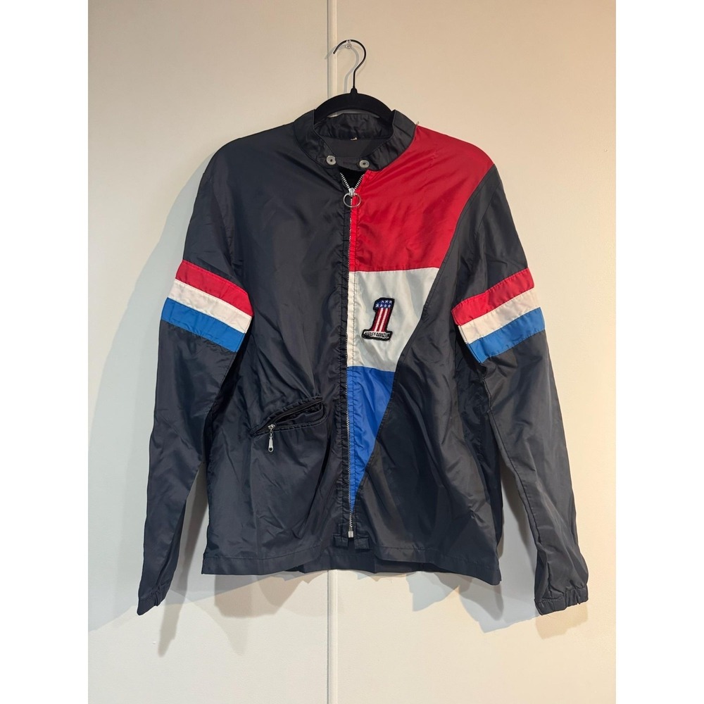 Vintage Harley-Davidson Jacket Mens Small Blue #1 Flag Windbreaker 70s 80s‎